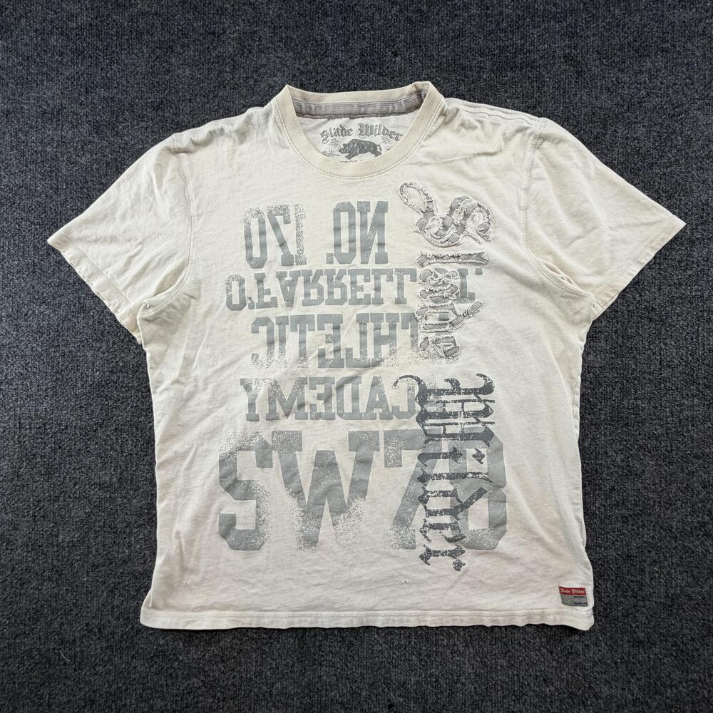 Slade Wilder Y2k Destroy Tradition T-Shirt Mens XL White Snake Embroidered